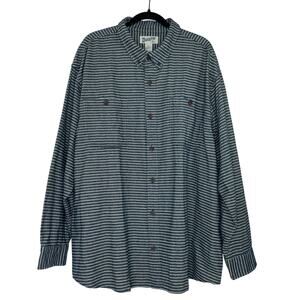 Duluth Relaxed Fit blouse stripped soft denim men's button down LS size 3XL